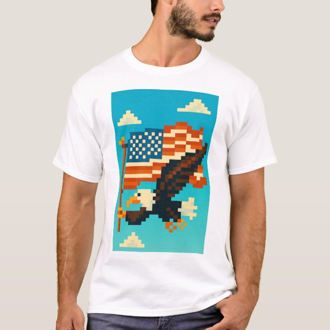 American Eagle Pixel Art T Shirt (Framsida)