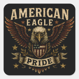 American Eagle Pride – Bold USA Freedom Fyrkantigt Klistermärke
