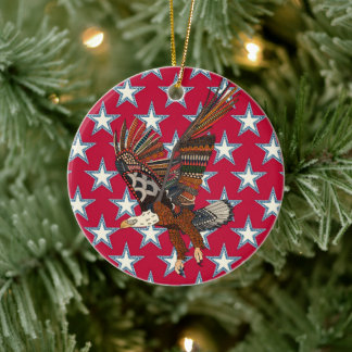 american eagle red julgransprydnad keramik