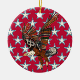 american eagle red julgransprydnad keramik