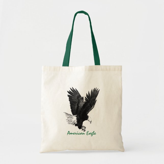 American Eagle Ritning Canvasväska Tygkasse (Framsidan)