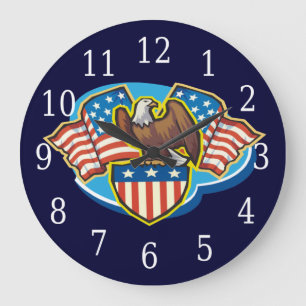 American Eagle Round Clock Stor Klocka