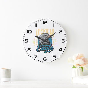 American Eagle Superior Quality Vintage Patriotic Stor Klocka