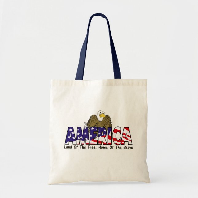 American Eagle Tote Bag Tygkasse (Framsidan)