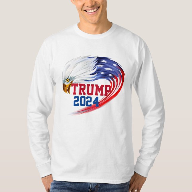 American Eagle Trump 2024 långärmad T-Shirt (Framsida)
