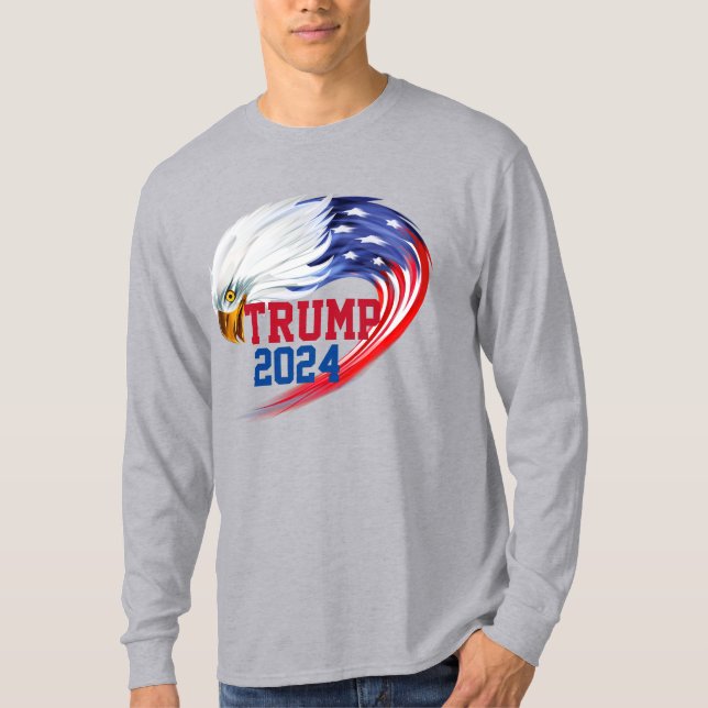 American Eagle Trump 2024 långärmad T-Shirt (Framsida)