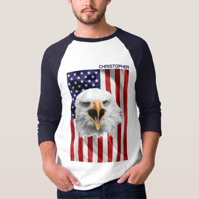 American Eagle, USA flagga Patriotic T Shirt (Framsida)