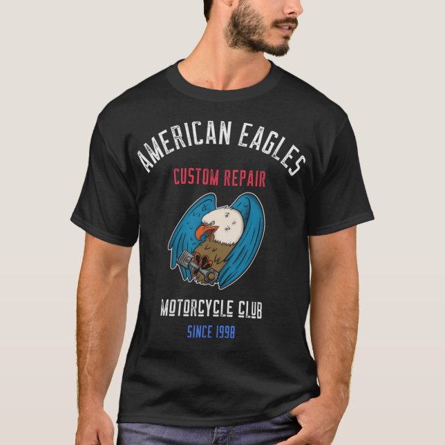 American Eagles Motorcycle Klubb T Shirt (Framsida)
