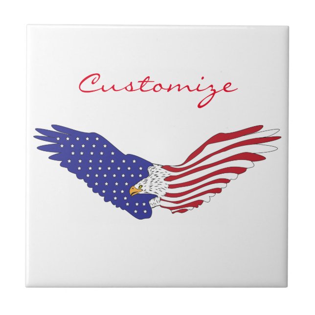 American Eagles Thunder_Cove Patriotic 4:e juli Kakelplatta (Framsidan)