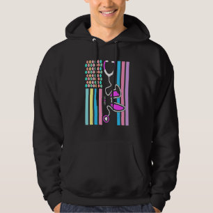 American Eggs Flagga Stethoscope Bunny Nurse Dokto Hoodie