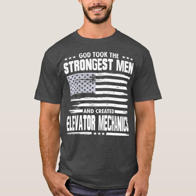 American Elevator Mechanic Art Union Worker Gud T Shirt (Framsida)