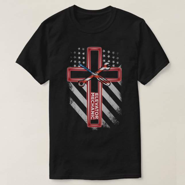 American Elevator Mechanic Beliver  (2)  T Shirt (Design framsida)