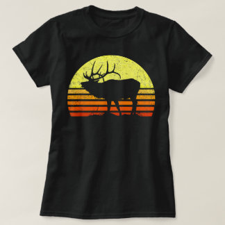 American Elk Hunter Dad Vintage Retro Sun Bow T Shirt
