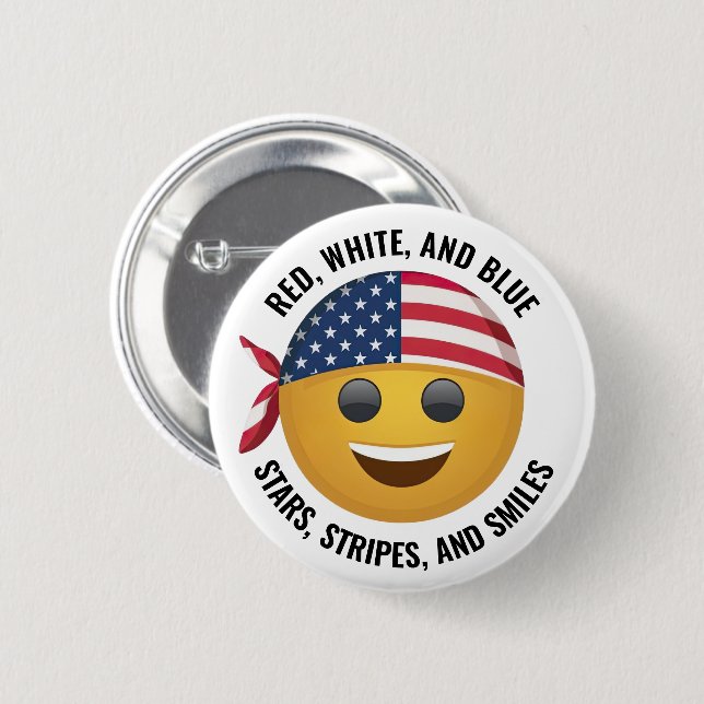 American Emoji Ansikte Knapp (Framsida & baksida)