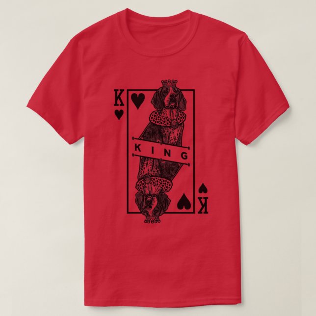American English Coonhound Kung of Hearts Redtick T Shirt (Design framsida)