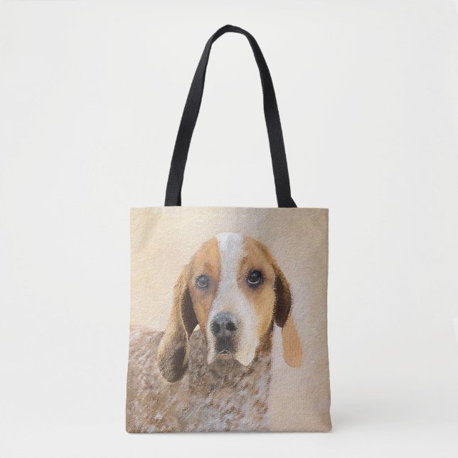 American English Coonhound-målning - Hundkonst Tygkasse (Framsida)