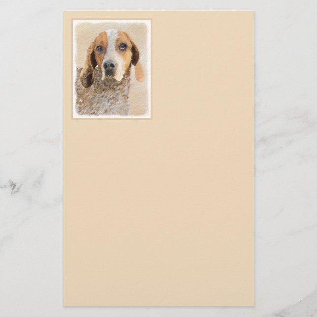 American English Coonhound Painting - Hund Art Brevpapper (Framsida)