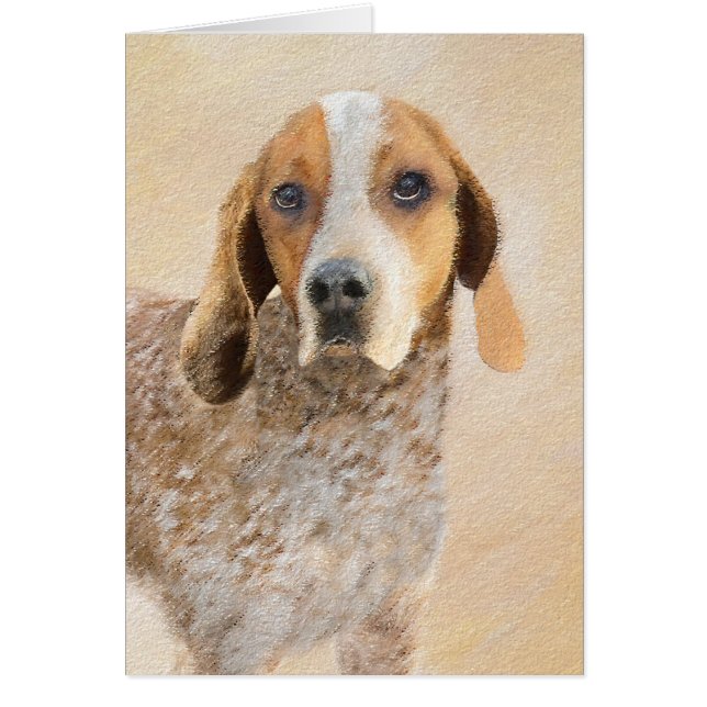 American English Coonhound Painting - Hund Art Hälsningskort (Framsidan)