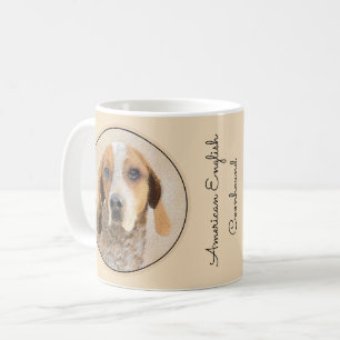 American English Coonhound Painting - Hund Art Kaffemugg