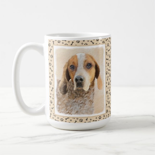 American English Coonhound Painting - Hund Art Kaffemugg (Vänster)