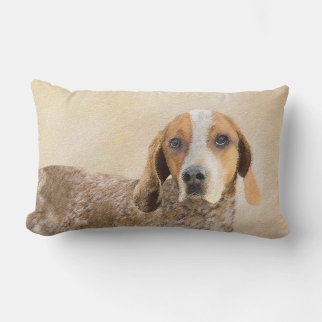 American English Coonhound Painting - Hund Art Lumbarkudde (Framsida)