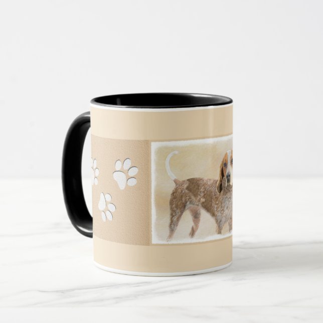 American English Coonhound Painting - Hund Art Mugg (Framsida vänster)