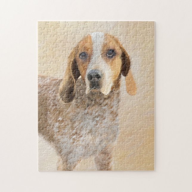 American English Coonhound Painting - Hund Art Pussel (Vertikal)