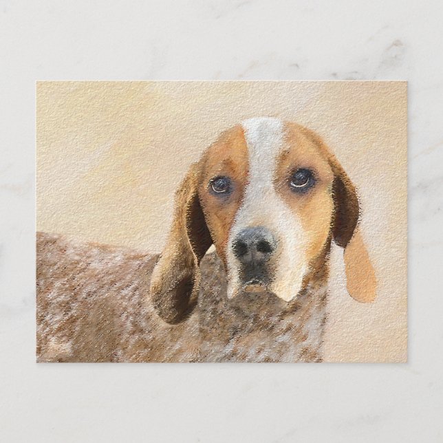 American English Coonhound Painting - Hund Art Vykort (Framsida)