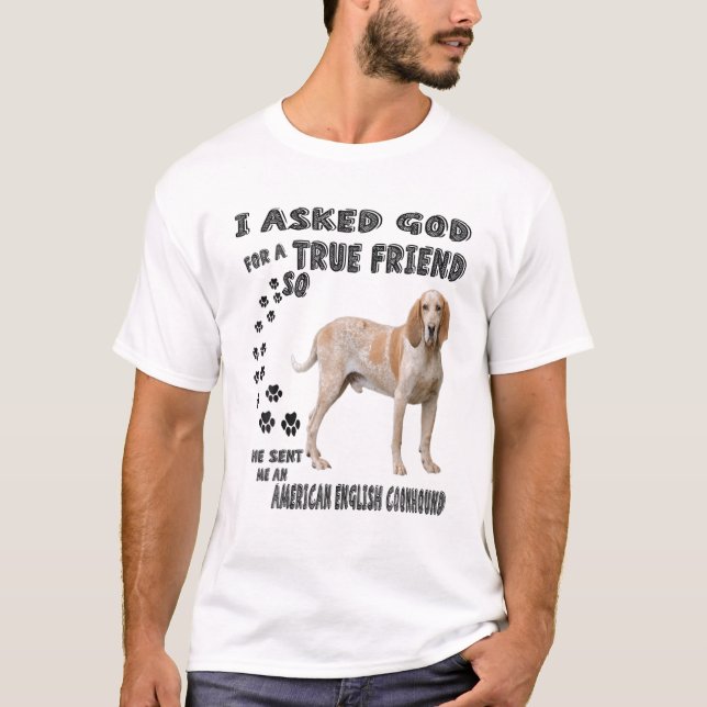 American English Coonhound Quote Mamma Pappa Print T Shirt (Framsida)