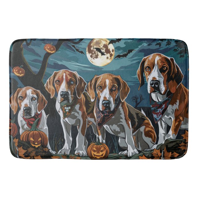 American English Foxhound Halloween Spooky Badrumsmatta (Framsidan)