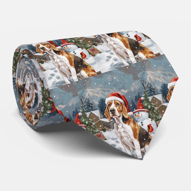 American English Foxhound Hund Winter jul Joy Slips (Rullad)