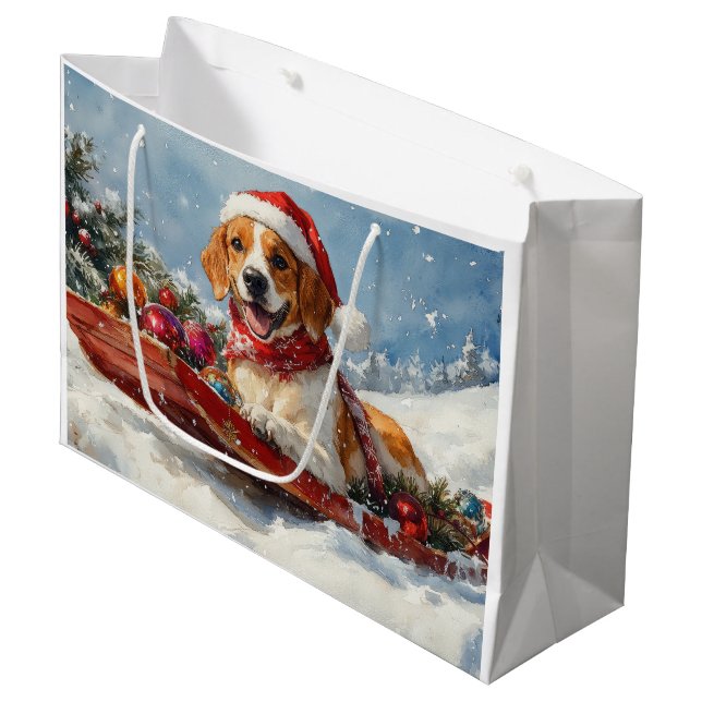 American English Foxhound i Sledge jul (Framsidan Vinklad)