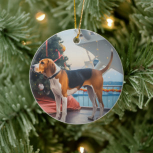American English Foxhound jul Cruise Helgdag Julgransprydnad Keramik