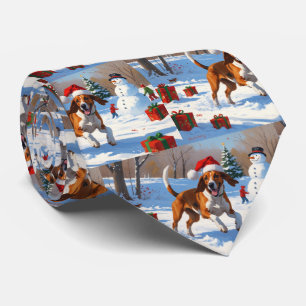 American English Foxhound jul Festive Snö Slips