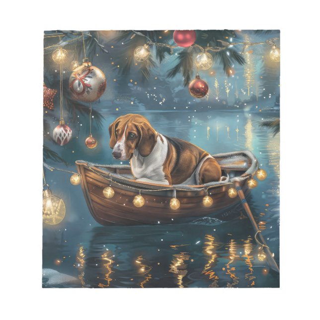 American English Foxhound jul Festive Voyage Anteckningsblock (Framsida)
