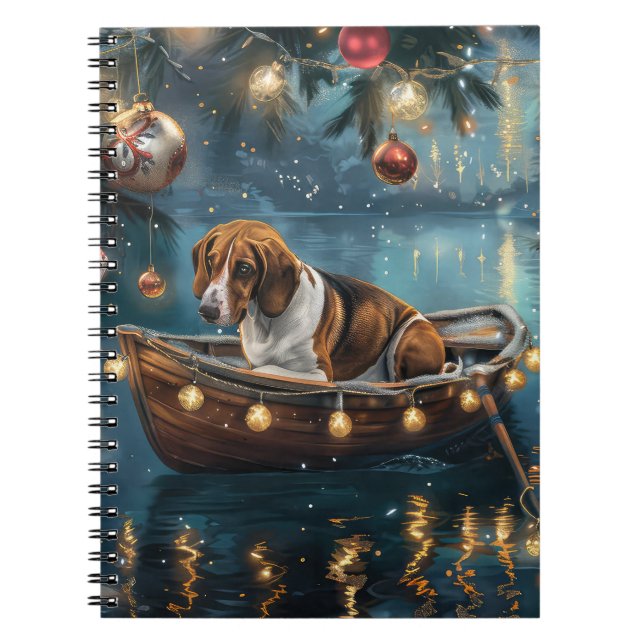 American English Foxhound jul Festive Voyage Anteckningsbok (Framsidan)