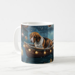 American English Foxhound jul Festive Voyage Kaffemugg