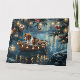 American English Foxhound jul Festive Voyage Kort