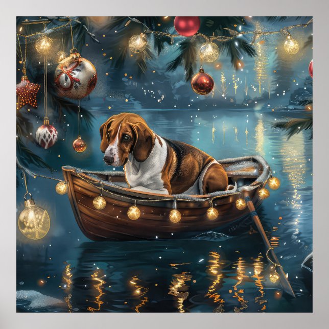 American English Foxhound jul Festive Voyage Poster (Framsidan)