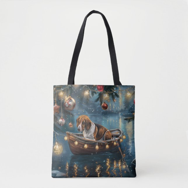 American English Foxhound jul Festive Voyage Tygkasse (Framsida)
