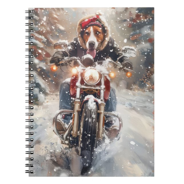 American English Foxhound Riding Bike jul Anteckningsbok (Framsidan)