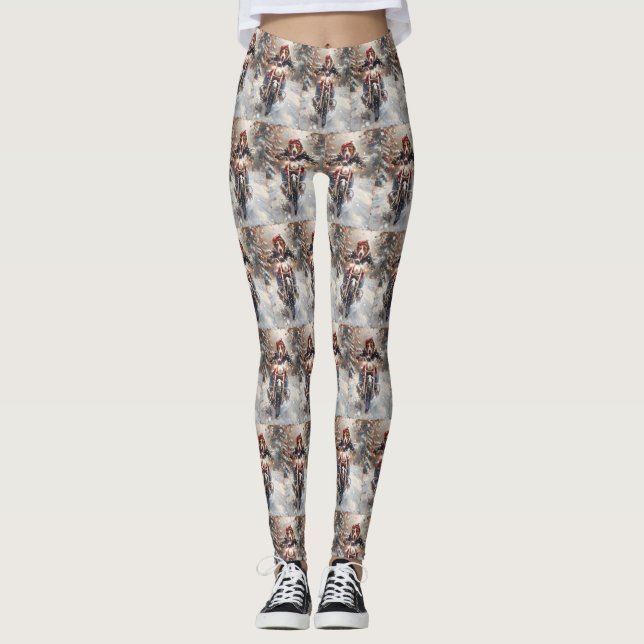 American English Foxhound Riding Bike jul Leggings (Framsida)
