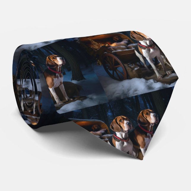 American English Foxhound Snowy Sleigh-jul Slips (Rullad)