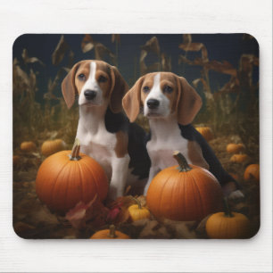American English Foxhound Valp Höstglädje Musmatta