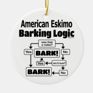 American Eskimo Barking Logic Julgransprydnad Keramik