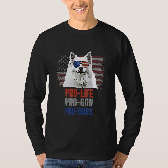 American Eskimo Dog Pro Life Pro God Pro Dogs T Shirt (Framsida)