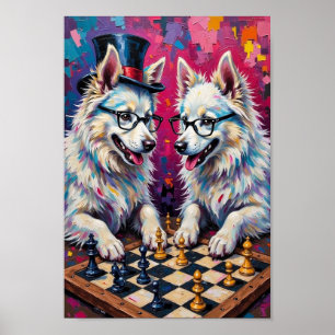 American Eskimo Dog Schack Popkonst, Rolig Eskie Poster