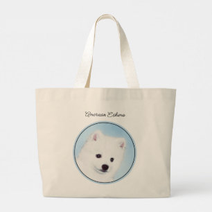 American Eskimo Eskie Puppy Painting Cute Hund Art Jumbo Tygkasse