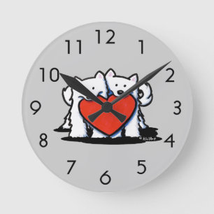 American Eskimo Heartfilt Duo Round Clock Rund Klocka