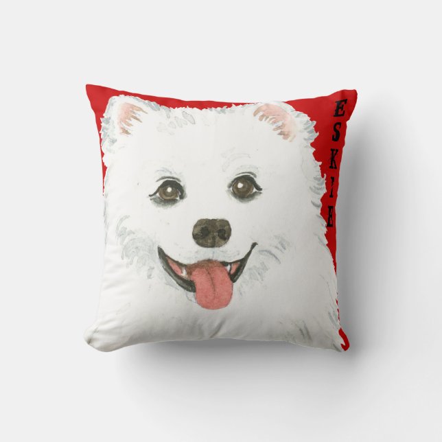 American Eskimo Hund Block Kudde (Framsida)